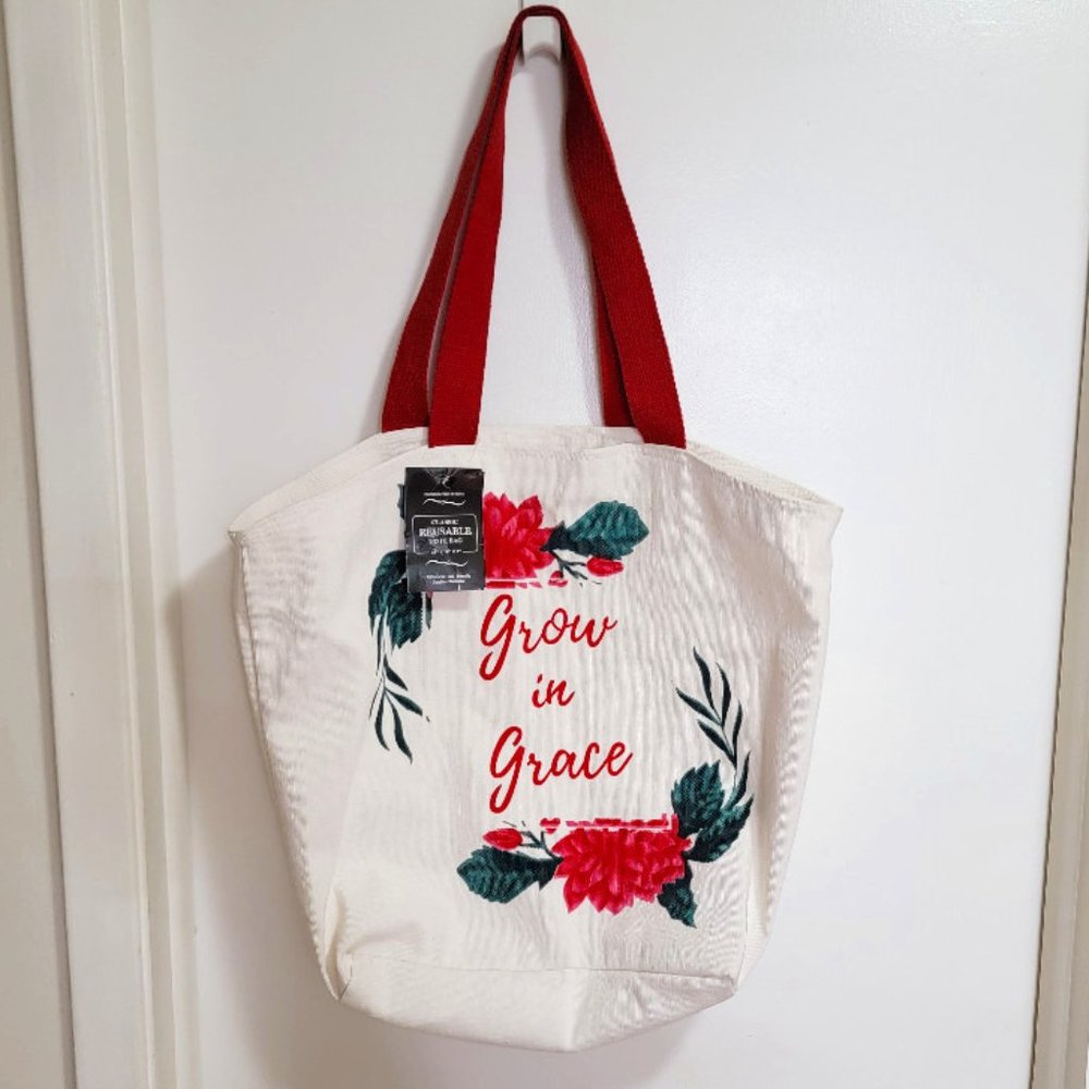Classic Reusable Cotton Canvas Tote Bag, NWT